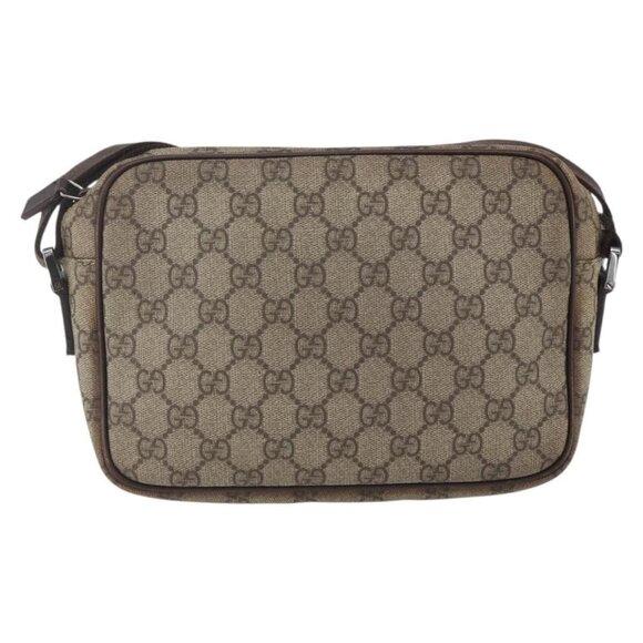 Authentic GUCCI GG Supreme Shoulder Bag PVC Beige Silver 114291 - Picture 10 of 16